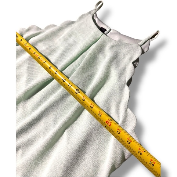 Bwear Mint Green Women's Sleeveless High Neck Scallop Arms Pleated Blouse - Picture 8 of 15